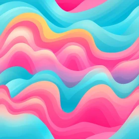 Dynamic Wavy Pattern in Pink, Blue, and Yellow