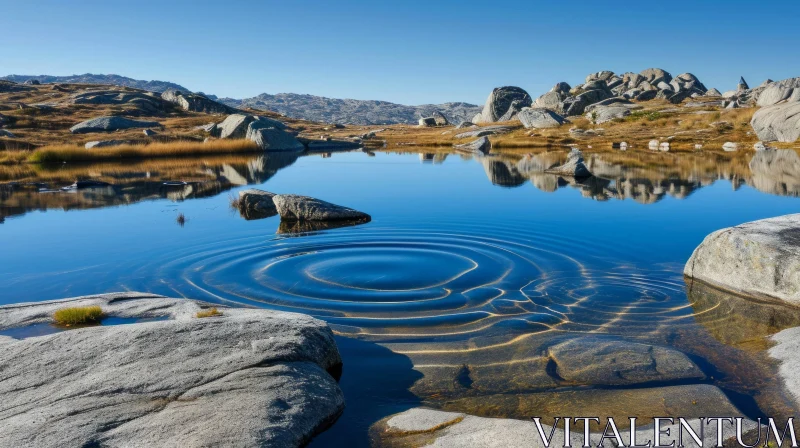 Majestic Mountain Lake: A Serene Nature Landscape AI Image