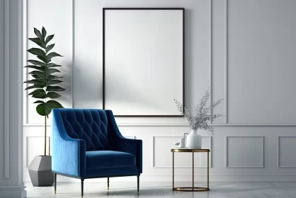 Blue Velvet Chair in Elegantly Formal Interior