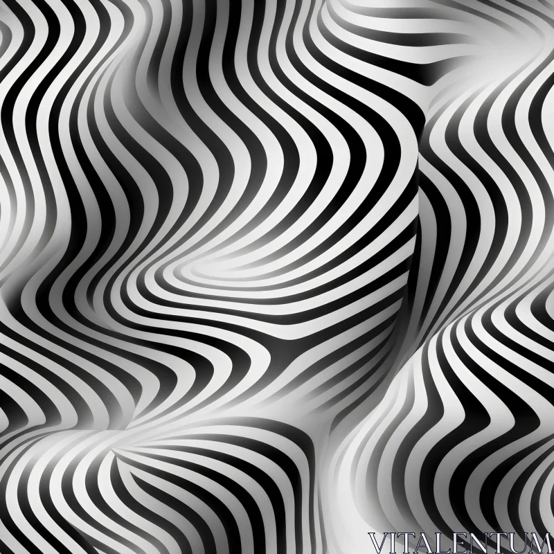 AI ART Monochrome Abstract Stripes Vector Illustration