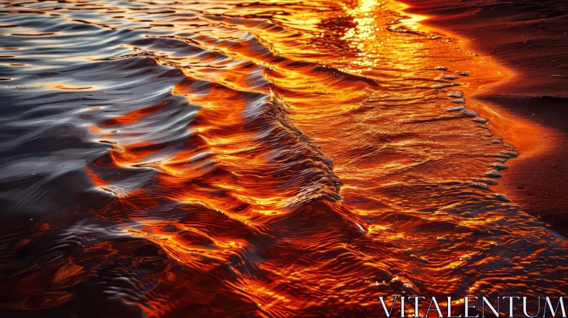 Tranquil Sunset Reflections on Water: A Captivating Nature Scene AI Image