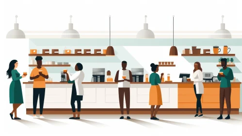 Animated Coffee Shop Scene