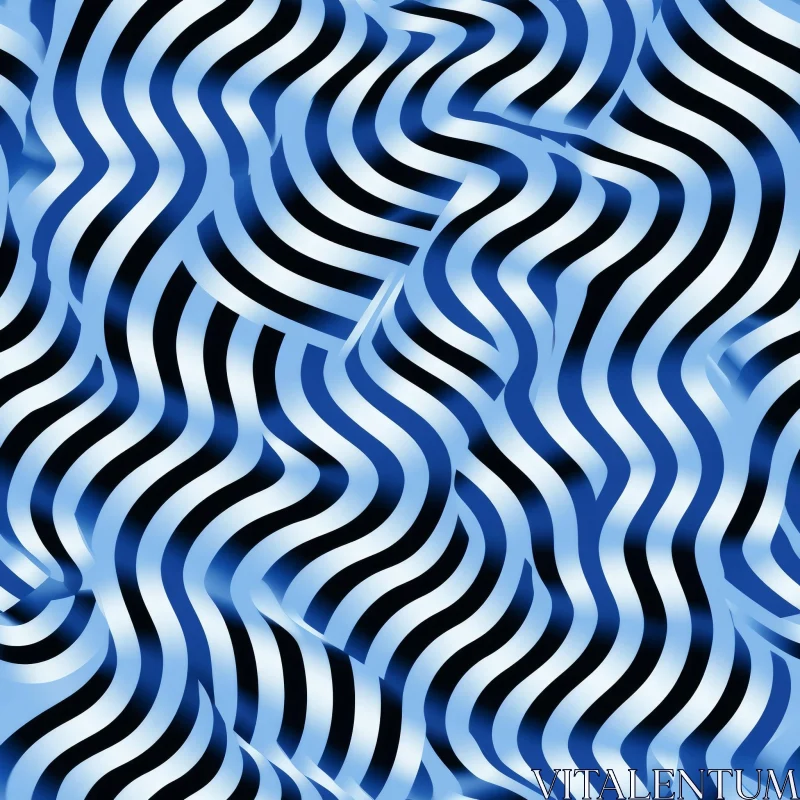 AI ART Blue and Black Wave Pattern - Seamless Design for Multiple Uses