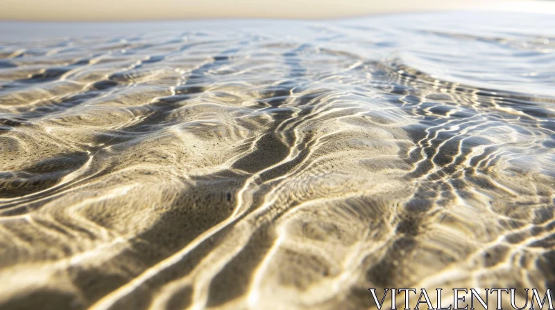 Clear Water Reflection with Gentle Waves | Close-Up Nature Photography AI Image
