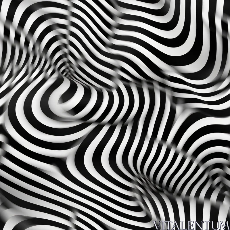 Monochrome Stripes: Unique Distorted Pattern for Versatile Design AI Image