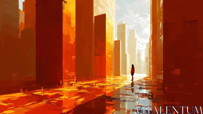 Mysterious City Street Scene | Digital Painting AI Image