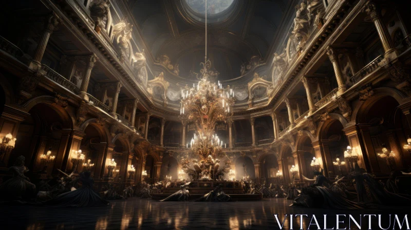 Palatial Interior with Baroque Extravagance and French Realism AI Image