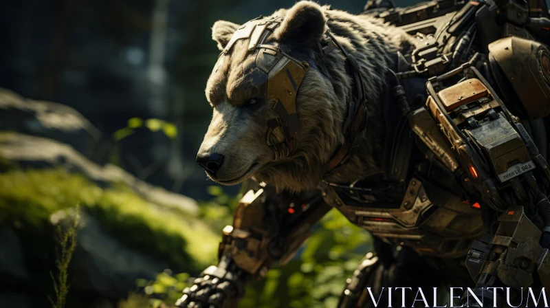 Robotic Bear in Forest - Epic Portraiture AI Image