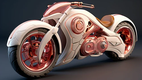 Sleek Futuristic Rose Gold Motorcycle