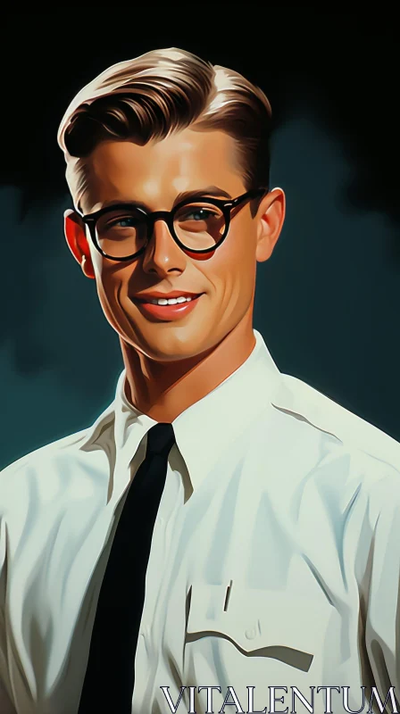 Young Man Portrait with Friendly Smile AI Image