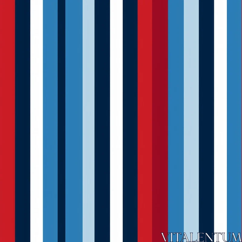 AI ART Blue Red White Vertical Stripes Pattern