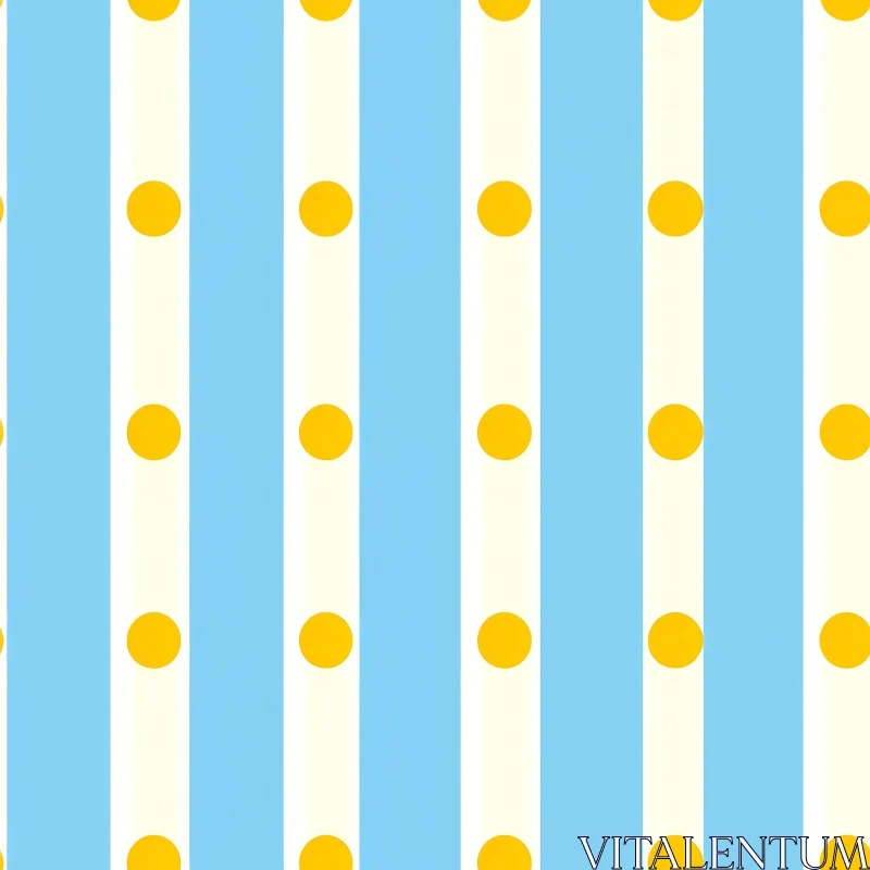 Cheerful Blue and White Stripes with Polka Dots Pattern AI Image