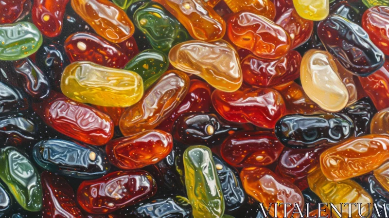 Colorful and Shiny Jelly Beans Close-Up | Food Photography AI Image