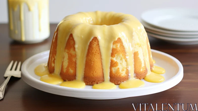 Delicious Lemon Bundt Cake: Tempting Dessert Photography AI Image
