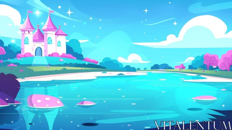 AI ART Enchanting Cartoon Kingdom Landscape
