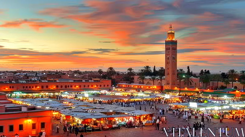 Jemaa el-Fnaa Square in Marrakesh, Morocco - Cultural Hub AI Image