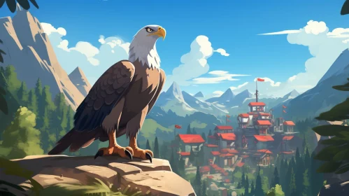 Majestic Bald Eagle Digital Painting