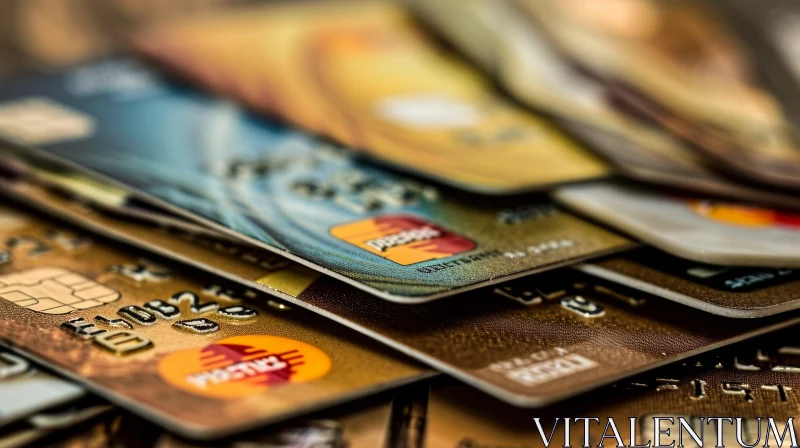 Stack of Credit Cards - A Captivating Image AI Image