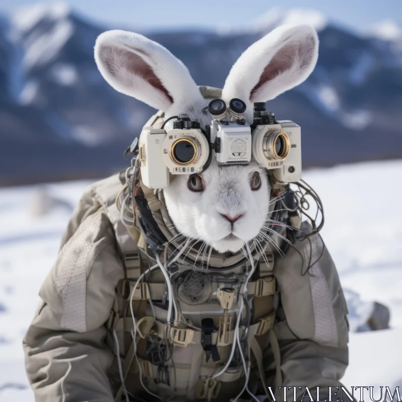 Techno-Shamanistic Rabbit: A Blend of Nature and Futurism AI Image