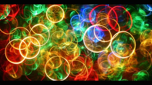 Colorful Abstract Pattern - Chaotic Circles - Captivating Art