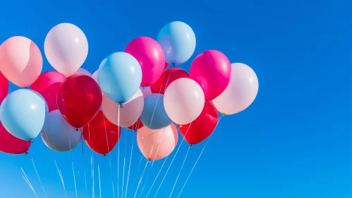 Colorful Balloons on Blue Background
