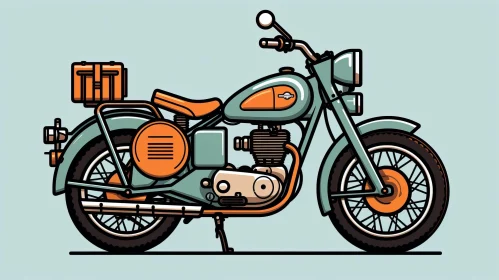 Colorful Cartoon Motorcycle Art