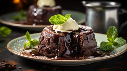 Delicious Chocolate Fondant with Vanilla Ice Cream