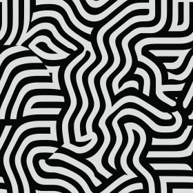 Monochrome Wavy Lines Seamless Pattern