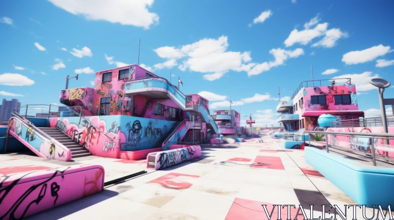 Pink Utopia: A Blend of Urban and Marine Aesthetics AI Image