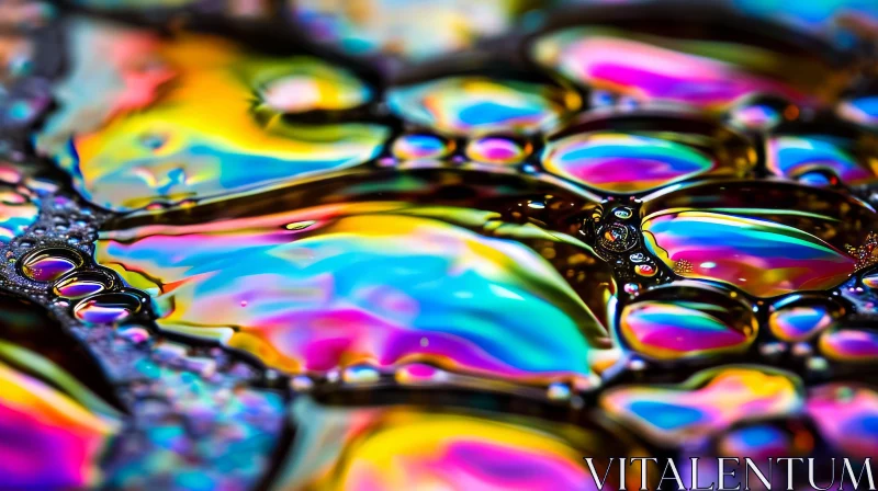 Rainbow-Colored Bubble Close-Up | Abstract Art AI Image