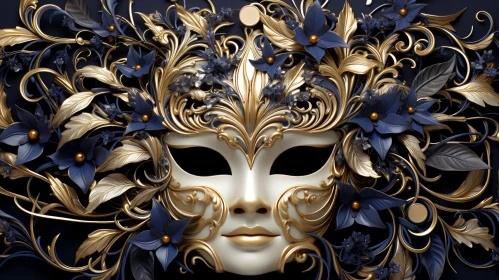 Venetian Carnival Mask - Intricate Metal Filigree Design