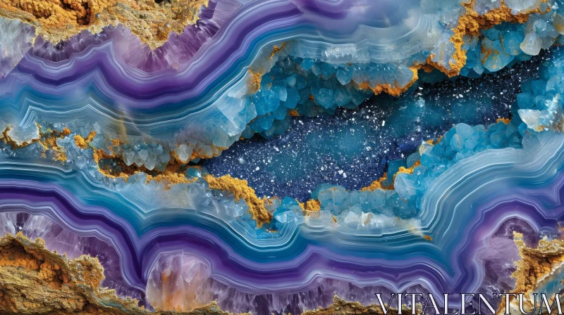 Close-Up of a Colorful Agate Stone | Reflective and Polished Surface AI Image