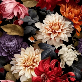 Exquisite Floral Pattern - Dark Background