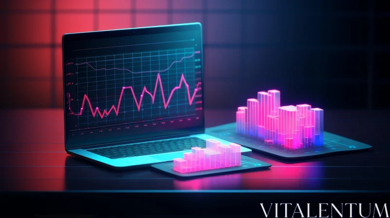 AI ART Financial Data Analysis and Investment - 3D Illustration