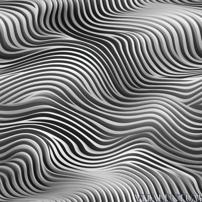 Modern Black and White Wave Pattern AI Image