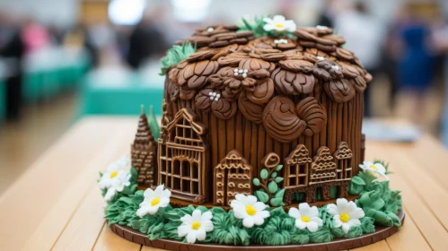 Nature-Inspired Artistic Chocolate Cake