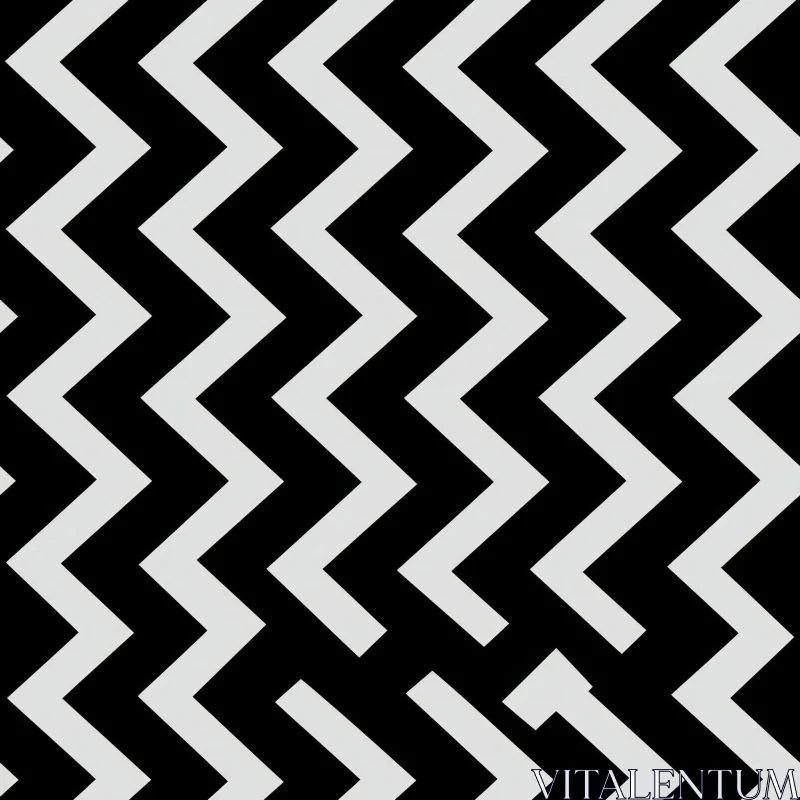 AI ART Simple Black and White Zigzag Pattern | Geometric Vector Design