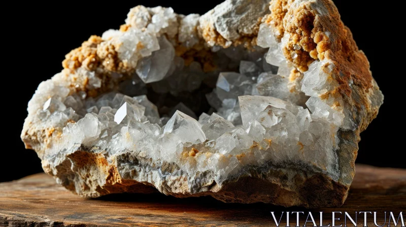 Unique Quartz Geode with Sparkling Crystals - Natural Wonder AI Image