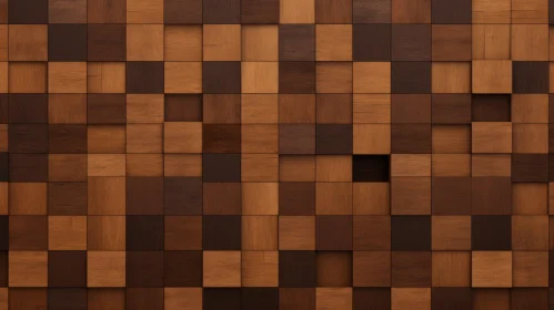 3D Wooden Wall Cubes Background