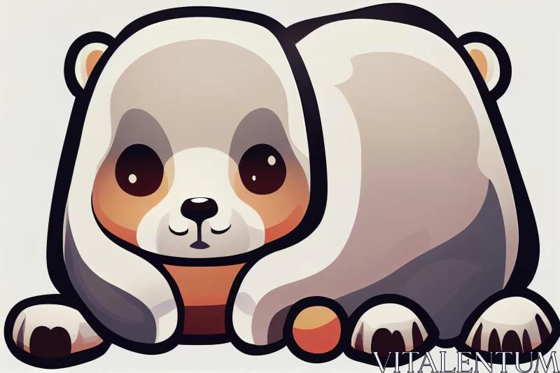 Adorable Bear Sticker for Cute Desktop Wallpaper | 2D Game Art AI Image