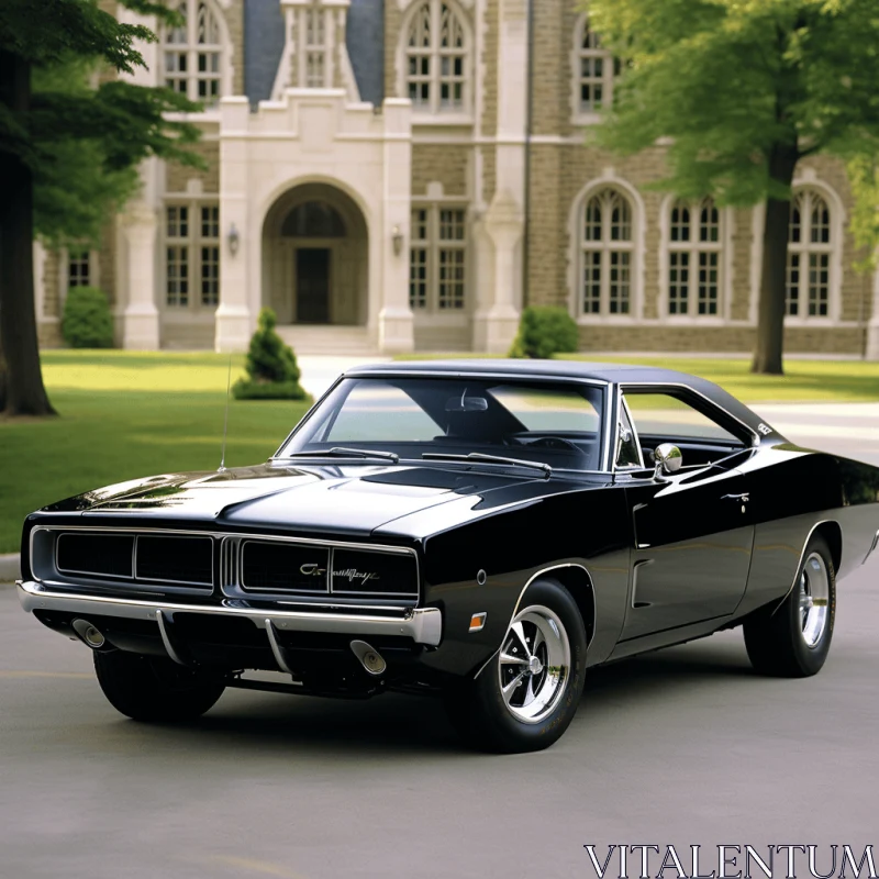 Classic Elegance: Dodge Charger Driving on the Street AI Image