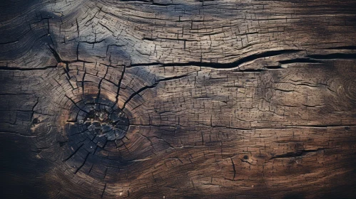 Dark Wooden Surface with Knot - Textured Wood Photography