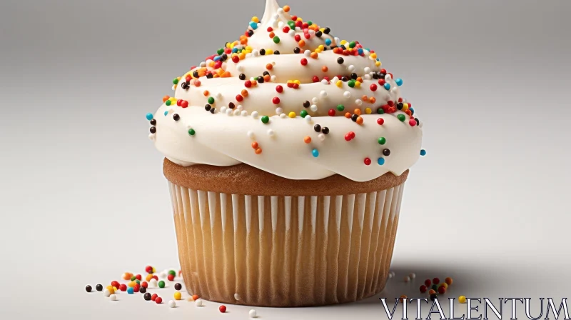 AI ART Delicious Cupcake with Cream and Sprinkles