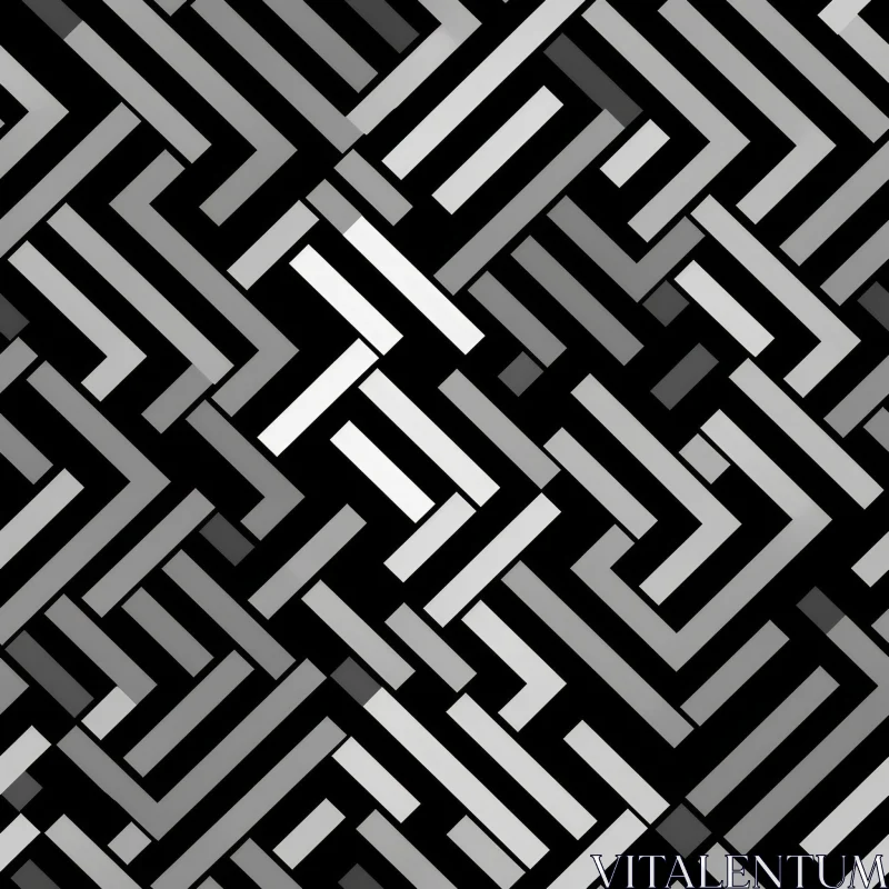 AI ART Modern Black and White Geometric Pattern