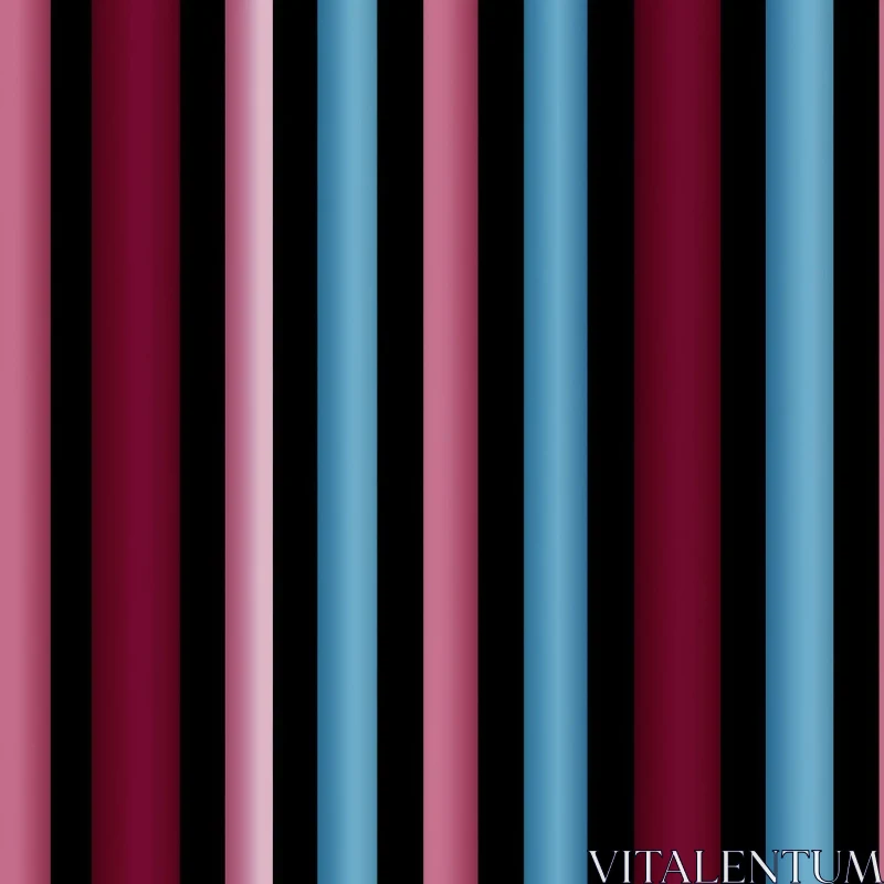 Vertical Stripes Pattern in Blue, Pink, Purple AI Image