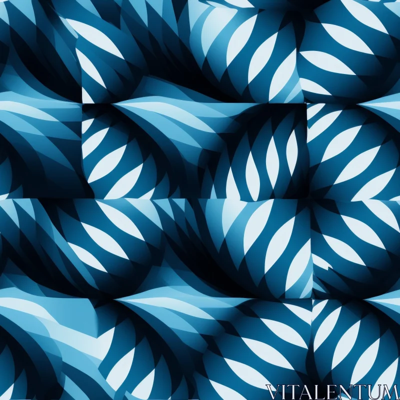 AI ART Blue and White Wave Texture Pattern
