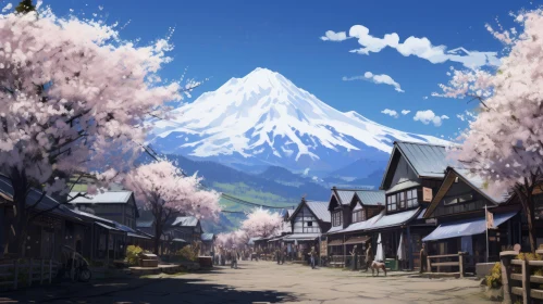 Charming Anime-Inspired Japanese Village Scenery