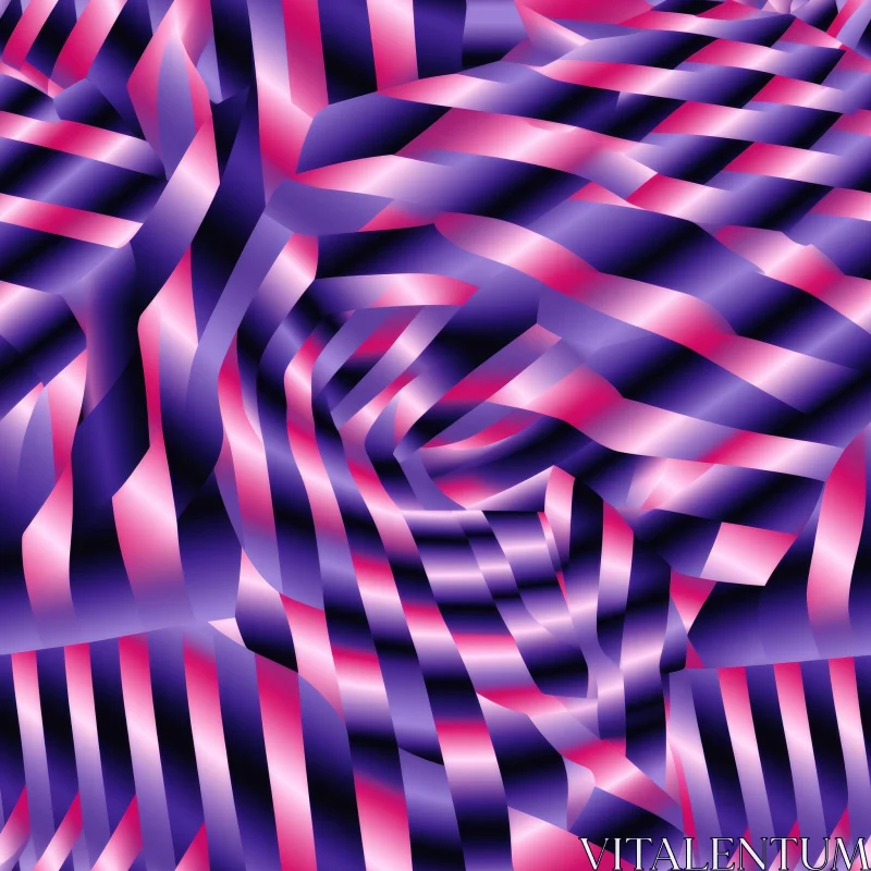 Curved Lines Abstract Pattern in Purple and Pink AI Image