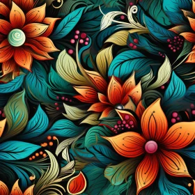 Dark Floral Pattern - Lush and Colorful Design