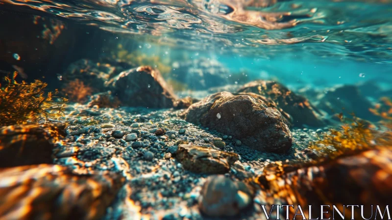 Submerged Serenity: A Captivating Underwater Perspective AI Image